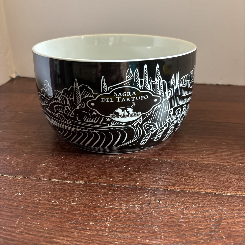 Sagra Del Tartufo Black White Serving Bowl Designed by Borgo De' Medici Italy‎